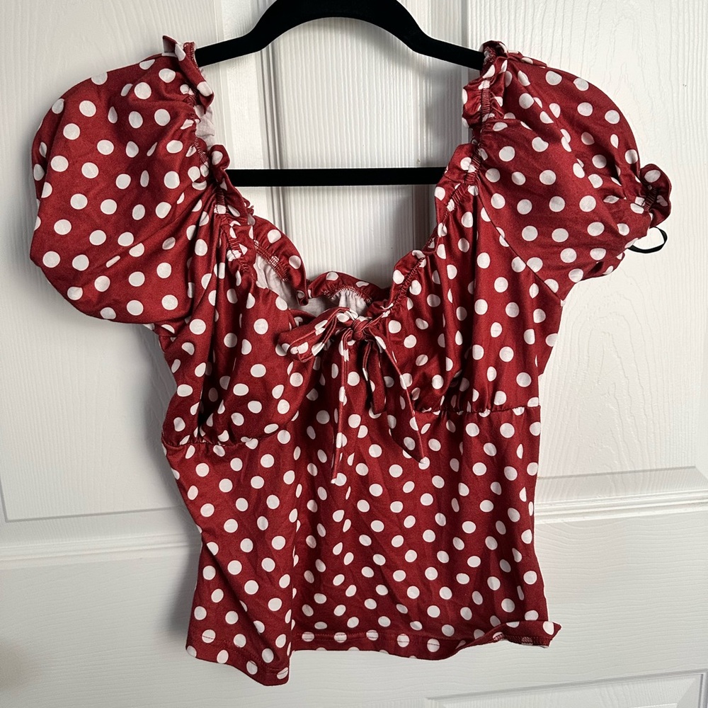 Rust orange Polka Dot Women's Top